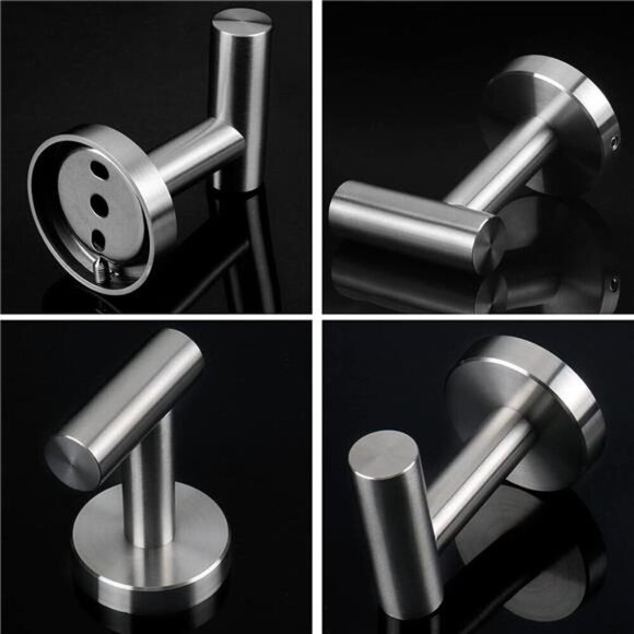 Stainless Steel Wall Mounted Towel Hooks Heavy Duty for Bathroom Kitchen Garage - Picture 6 of 7
